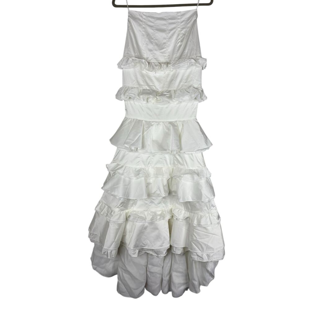 V Chapman Milano Tiered Ruffle Maxi Skirt Bridal Wedding Garden Party Formal 0 - Picture 3 of 10